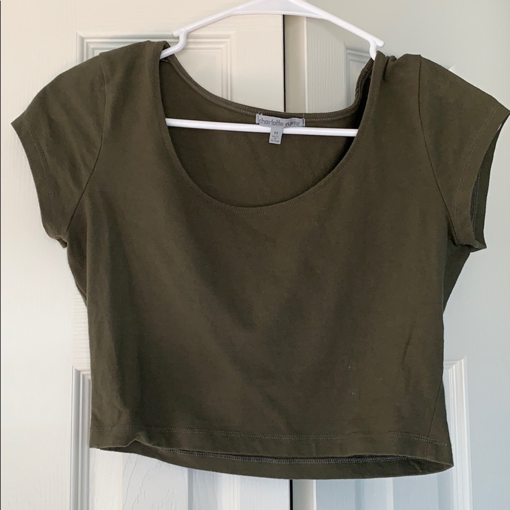 Charlotte Russe Crop Top olive green
